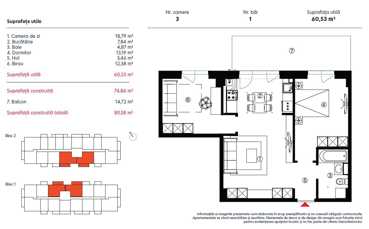 APARTAMENT 3 CAMERE | METROU REPUBLICA | PROIECT NOU - Poză 9