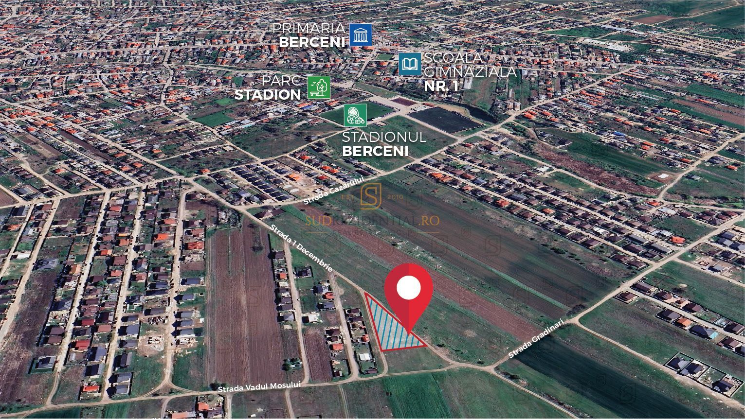 Lot de teren 1250 mp, Strada 1 Decembrie, Comuna Berceni - Poză 2