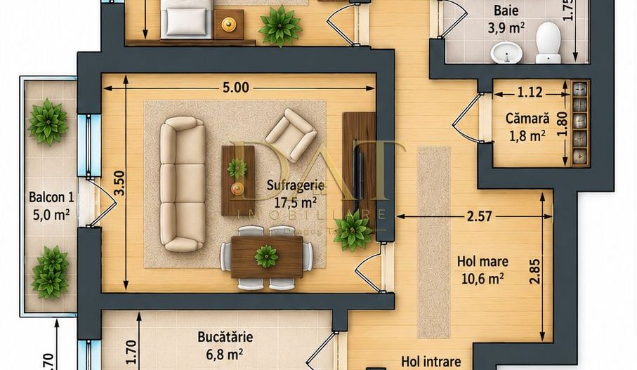 Apartament 3 camere | 2 balcoane | etaj 1 | Mănăștur - Poză 8