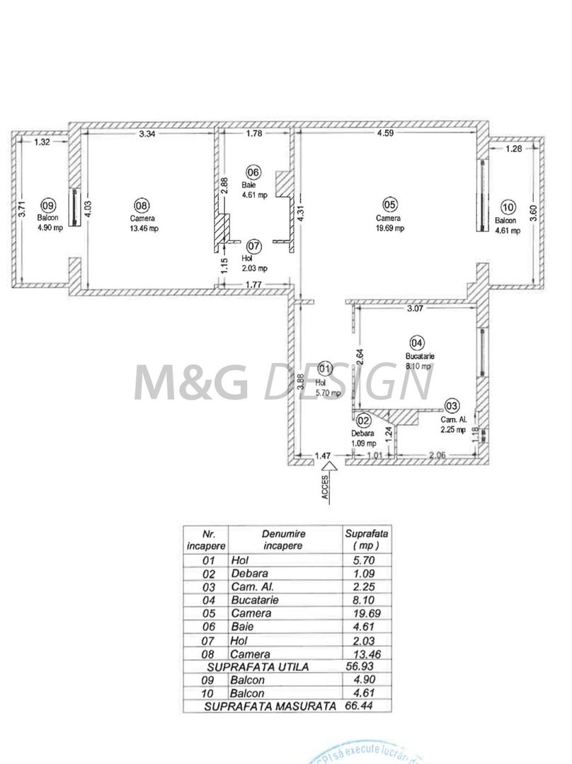 Se oferă spre vânzare un apartament cu 2 camere, Et. 1,Str Munteniei - Poză 9