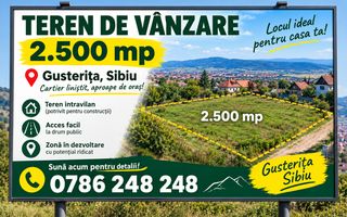 Teren intravilan de vânzare | Sibiu, Gusterița | 2500 mp - Poză 3