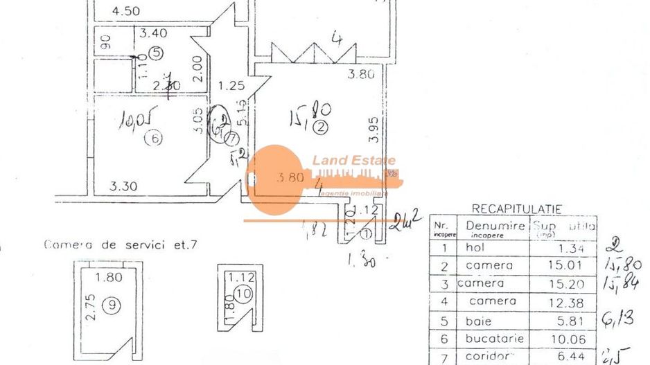 Apartament 83 mp | Dacia | mobilat | Centrala Proprie - Schiță 12