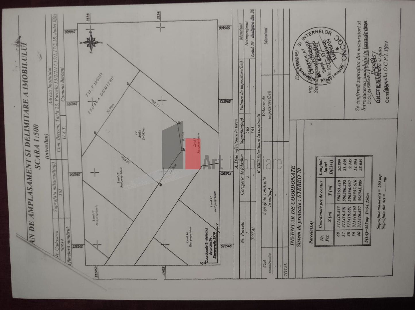 Vânzare teren intravilan comuna Berceni - Poză 2