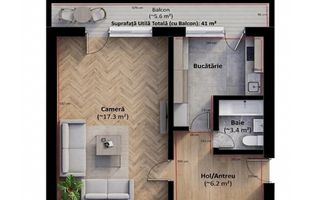 Buiucani/Durlești | 1 cameră, 41 m² - Poză 41