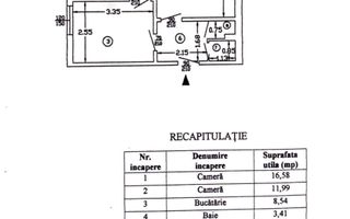 Apartament 2 camere - recent renovat - nemobilat I Drumul Taberei - Schiță 13