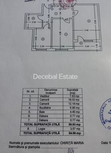 Apartament 2 camere Titan 55 mp centrala proprie - Schiță 11