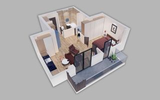 Studio premium,  metrou Straulesti, Sect. 1, Nord, Climatizare - Poză 3