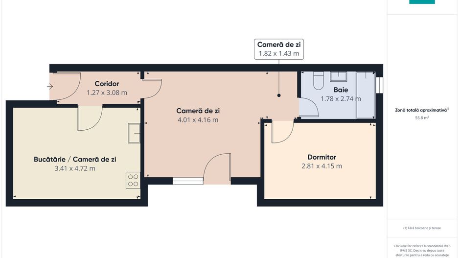 Apartament panoramic cu 2 camere, zona Confecții - Poză 9