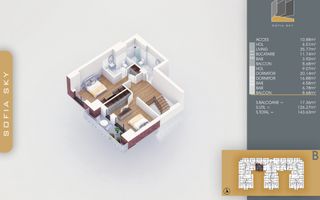 3 camere duplex cu living generos si 3 bai la 700 m de M Nicolae Teclu Pallady - Schiță 11