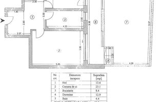 Apartament in bloc nou, 2 camere, terasa + curte - Eorii Revolutiei - Schiță 7