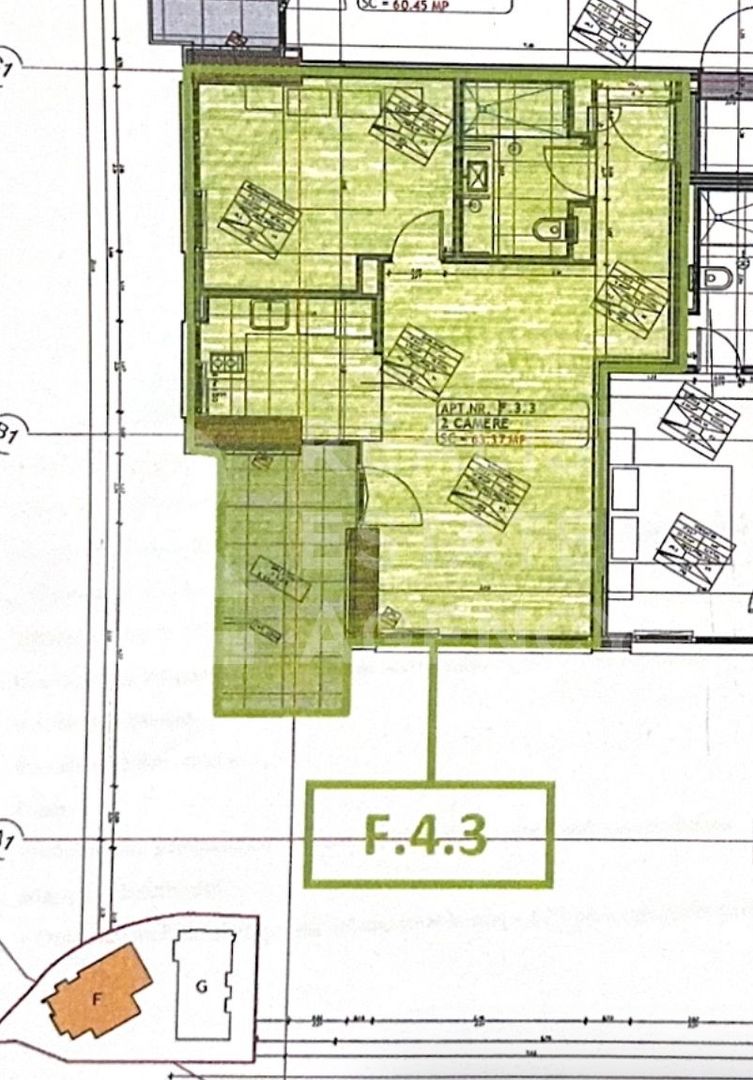 Vânzare, apartament 2 camere, cu vedere spre lac, One Lake Club - Schiță 10