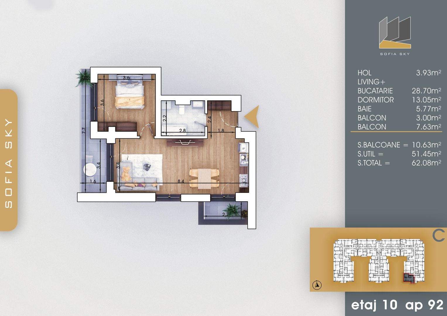 2 camere Finalizare Rapida 7 min Metrou Nicolae Teclu - Schiță 10