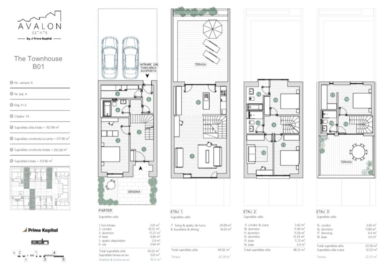 Avalon Estate- Vilă Townhouse P+3 248mp în complex rezidential - Poză 18