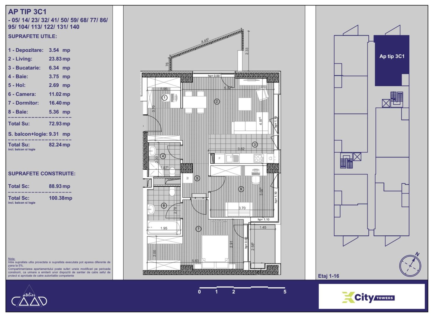 Apartament NOU, cu 3 camere în Timișoara,  parcare subterană inclusă - Poză 2