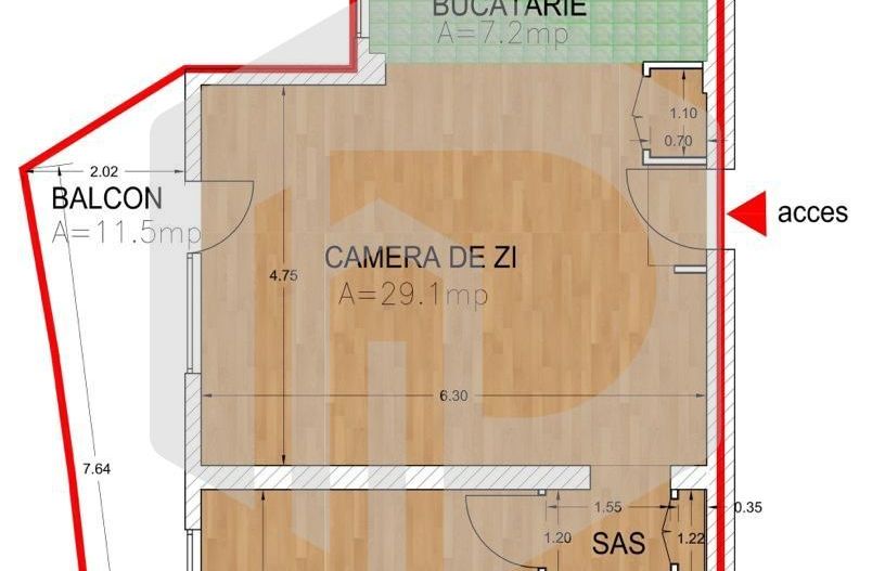 Apartament 2 Camere | 60mpu | Etaj intermediar | Rahovei Bloc Y - Poză 5