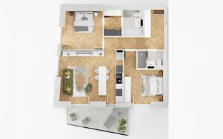 Vanzare - apartament 3 camere - NOU - Sisesti - Schiță 7