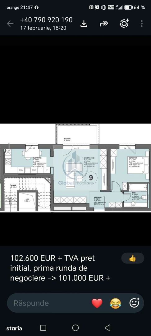Apartament, 60 m², - Poză 10