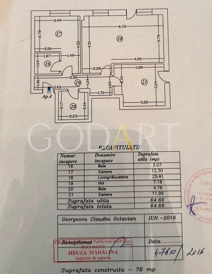 Apartament 3 camere | Curte | Mobilat Utilat LUX | Parcare - Schiță 25
