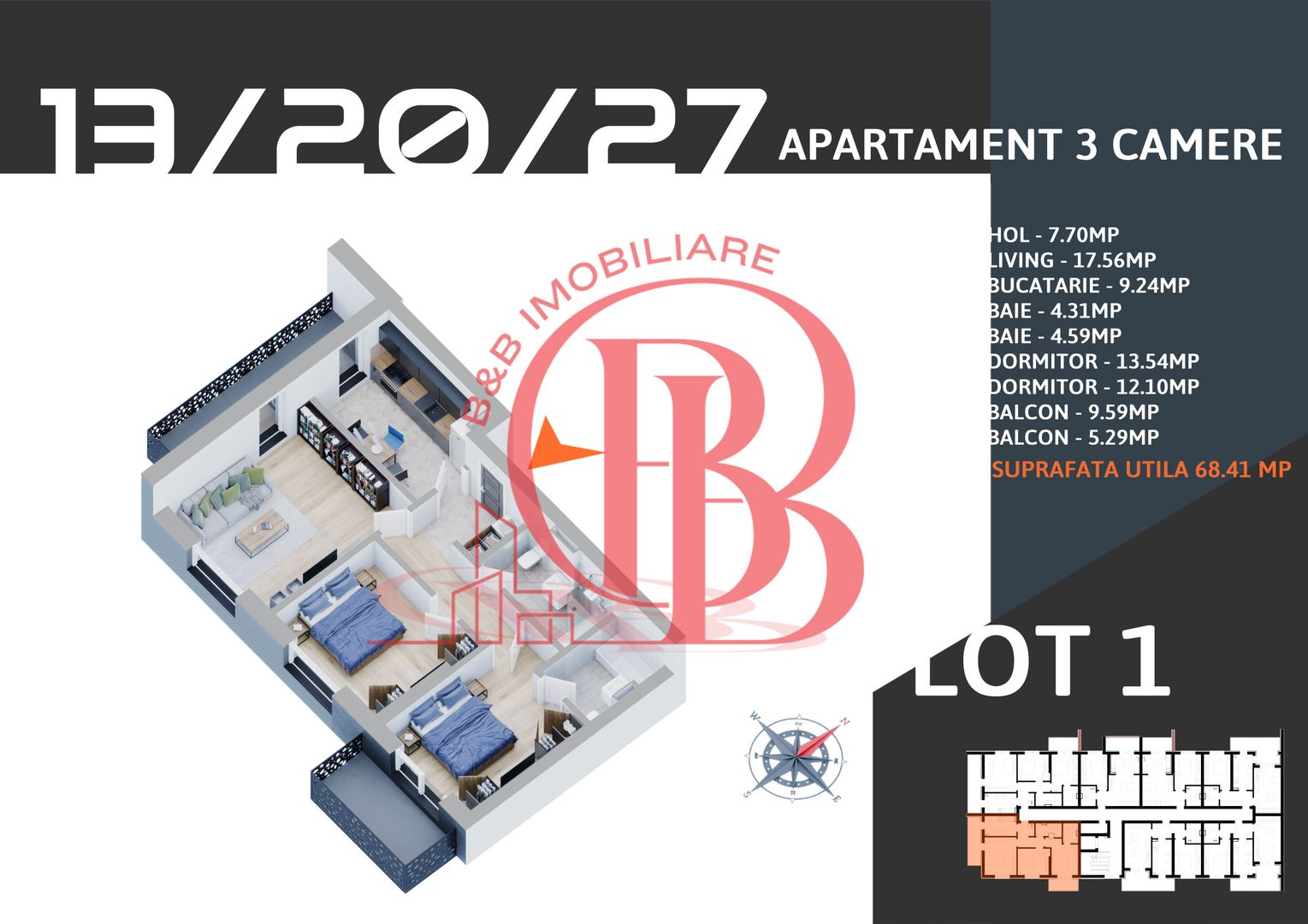 3 camere decomandat Titan Pallady STB la 7 minute - Schiță 8