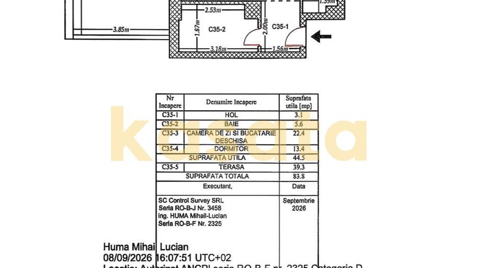 2 camere cu terasă de aproape 40 mp | Trapezului | Etaj 3/3 | Lift - Poză 11