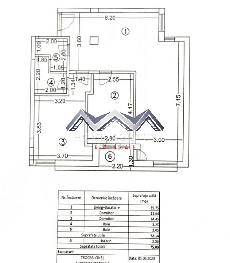 Apartament 3 camere, ideal pentru familii | 72 mp utili | comision 0 - Schiță 12