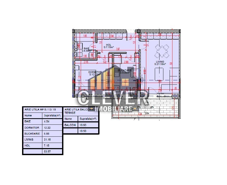 2 Camere | 64,9 mp | Balcon 10,9 mp | Pallady | Comision 0% - Schiță 9