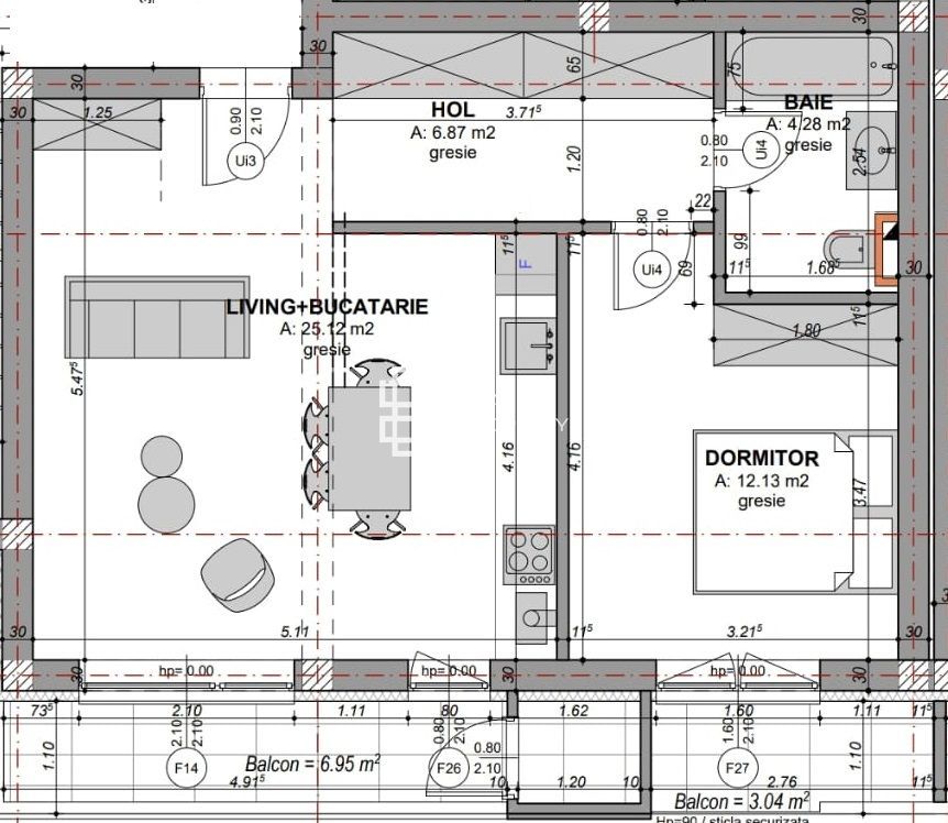 Apartament nou 2 camere, 2 balcoane, etaj 3, Doamna Stanca, Șelimbăr - Schiță 8