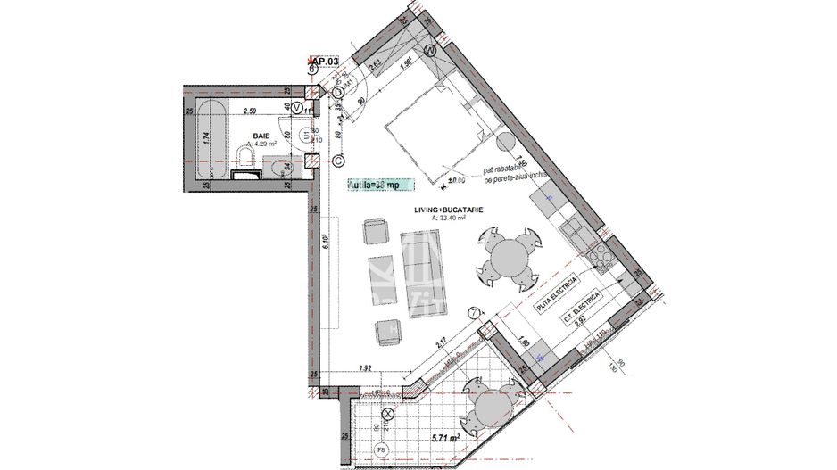 Garsoniera 38 mpu + logie 5.71 mp (YND-25C-GIO-ap.13) - Poză 2