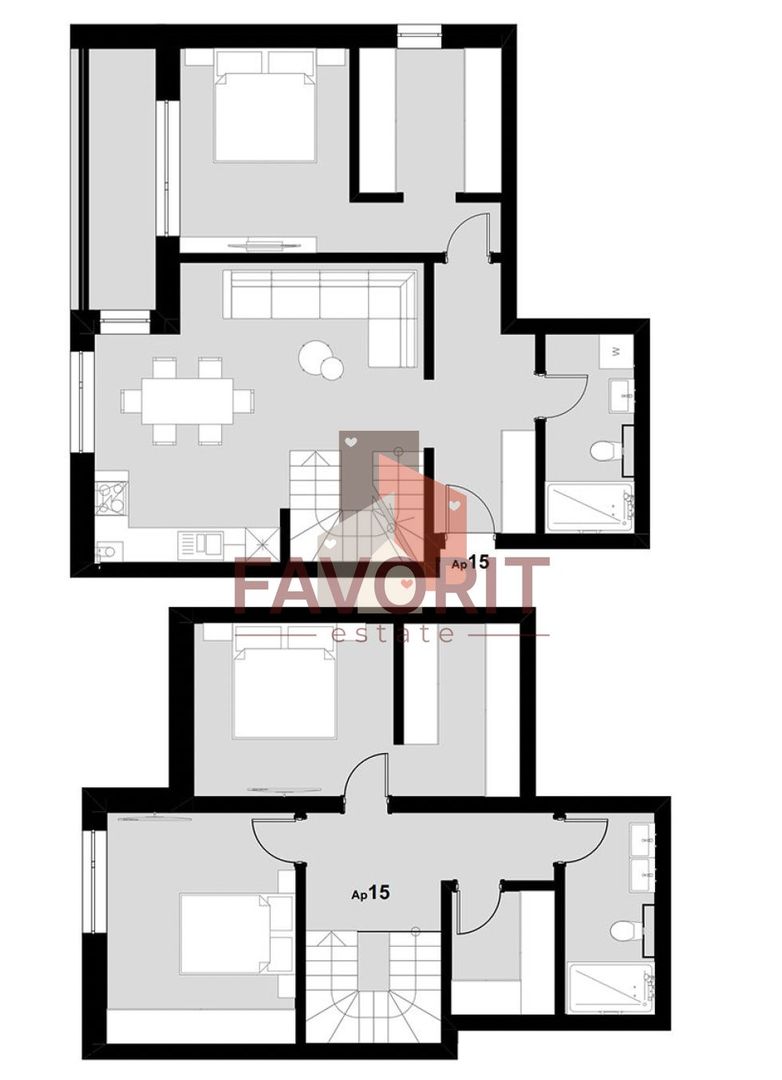 Apartament cu 4 camere pe 2 nivele. 108 mp utili. Comision 0% - Poză 20
