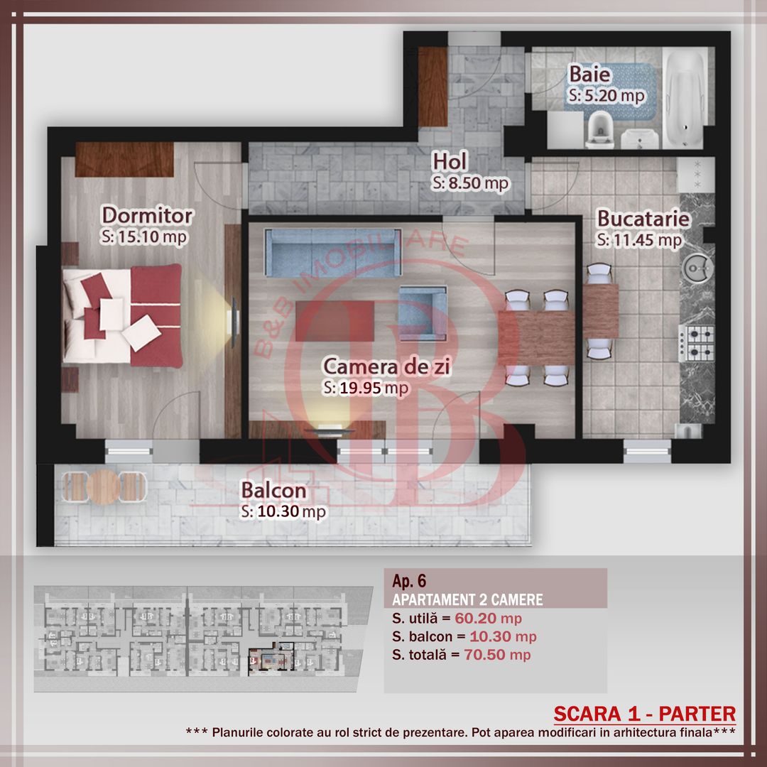 2 camere decomandat -Bucatarie generoasa-Titan-Pallady - Schiță 1