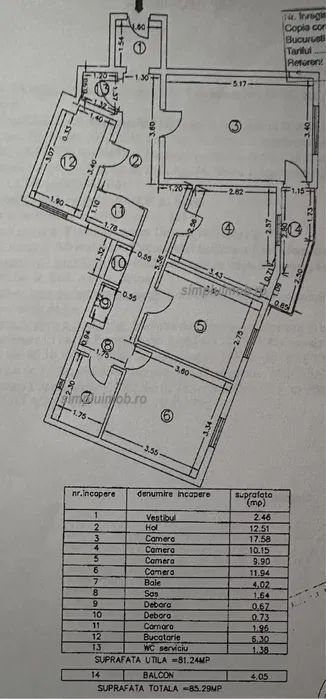 Decomandat Renovat Spatios 4 Camere Colentina - Schiță 8
