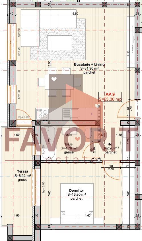 Etaj 1. Finisaje la alegere. Pozitie excelenta - Schiță 13