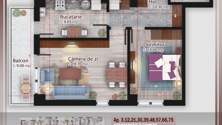 2 camere compartimentare ideala Titan Pallady Metrou Nicolae Teclu - Schiță 13