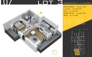 2 camere decomandat Titan Pallady  Metrou Nicolae Teclu - Schiță 11