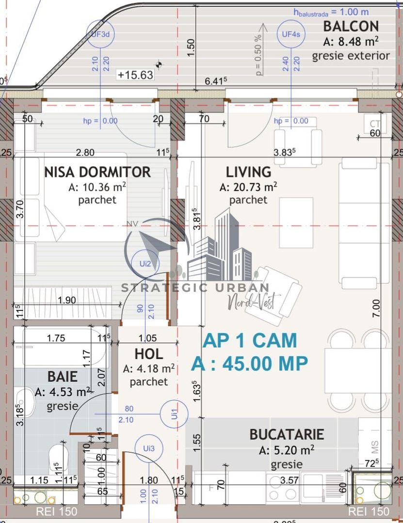 Apartament două camere, finisat nou, zona Eroilor - Schiță 9