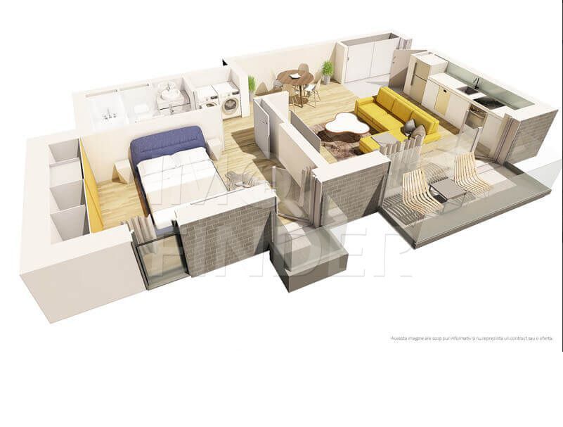 Vanzare apartament 2 camere Centru, imobil nou, etaj intermediar - Poză 3