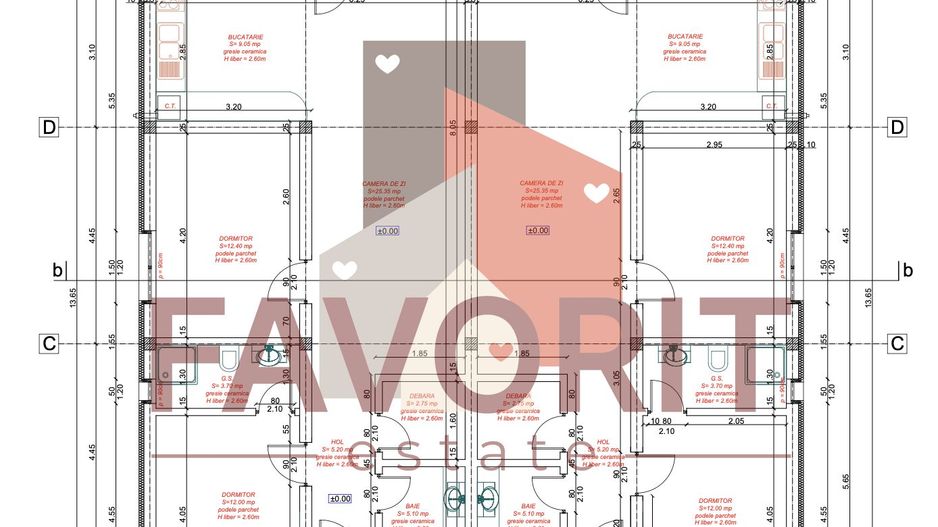 Duplex de vanzare in Mosnita Noua. 3 camere. Finisaje la alegere. - Schiță 5