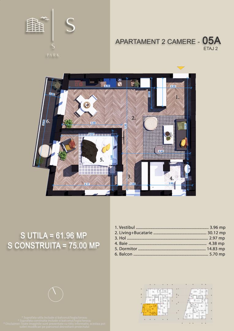 Apartament 2 camere cu TERASA,Fix la Parcul Teilor,Zona Titan Nou - Poză 8