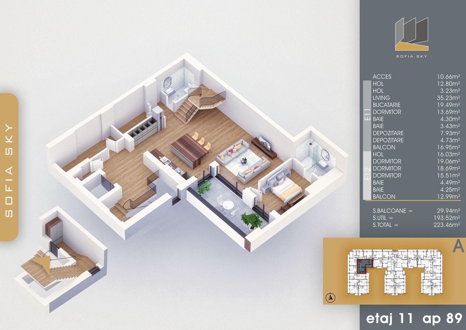 5 camere duplex 190 metri util interior mutare rapida Metrou N Teclu - Schiță 11