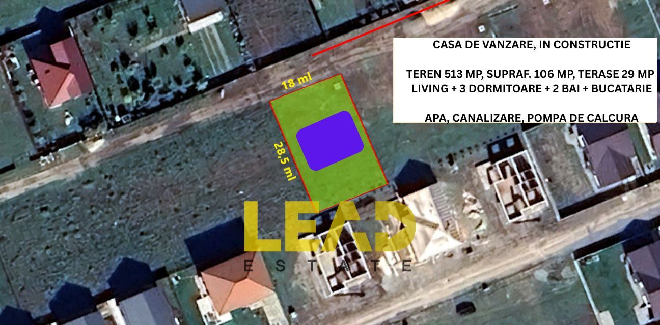 CASA PE PARTER, 105 mp utili, 513 mp teren, Sanpetru - Poză 2