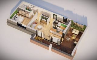 Apartament cu 2 camere , terasa 26 mp– Etaj Retras,  Sibiu - Schiță 8