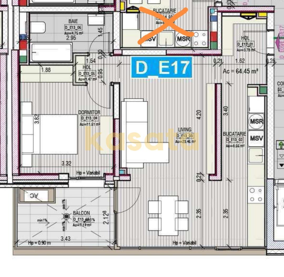 OPORTUNITATE | APARTAMENT 2 CAMERE |PARCUL CIRCULUI |BLOC NOU |PARCARE - Schiță 8