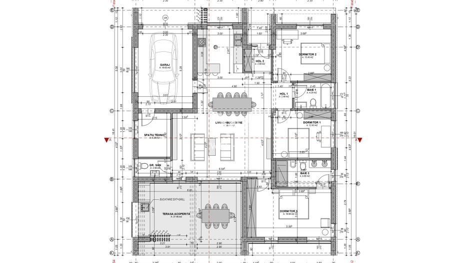 Casă individuală pe un singur nivel – 4 camere – Șura Mică - Schiță 2