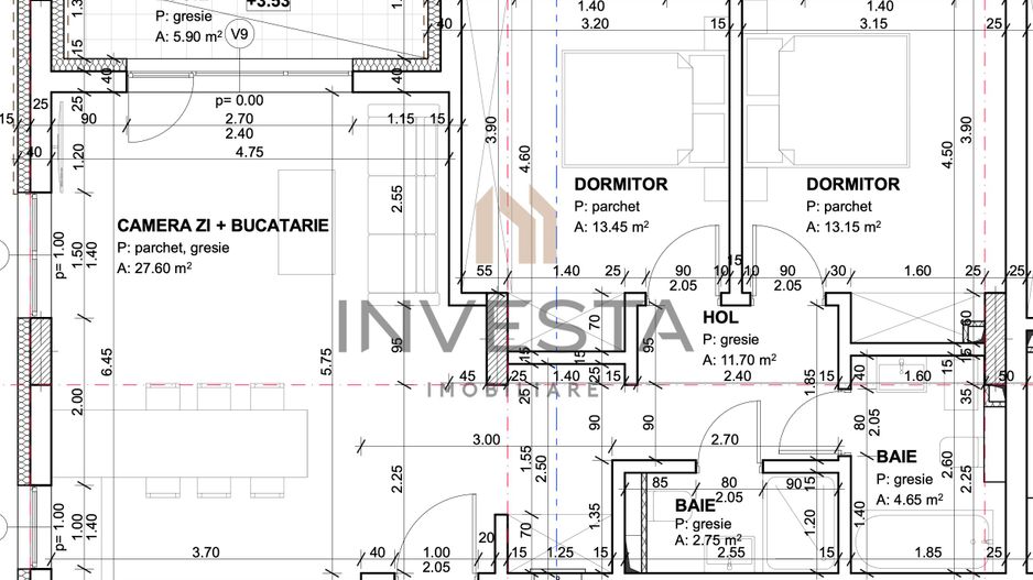 Apartament 3 camere decomandat, Constructie Premium, Andrei Muresanu! - Schiță 2