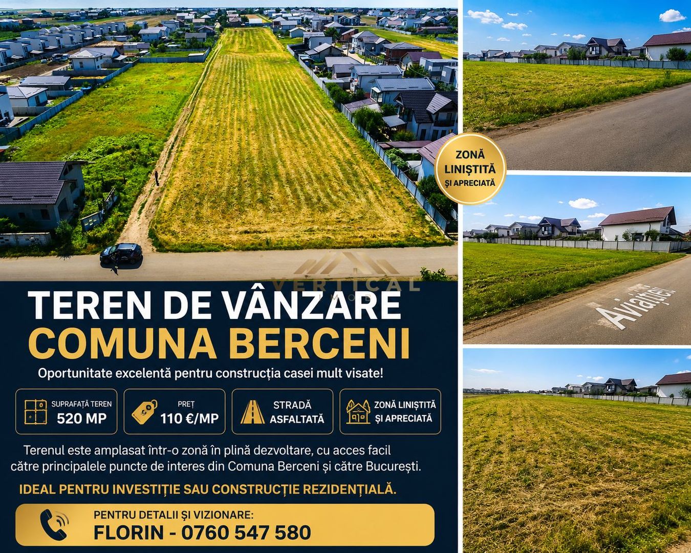🏡 Teren de vânzare în Comuna Berceni/Suprafață teren: 520 mp - Poză 1