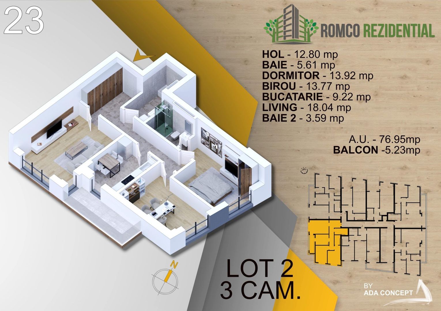 Apartament 3 camere,Panouri Fotovoltaice,Costuri minime,Pallady/Titan - Poză 10