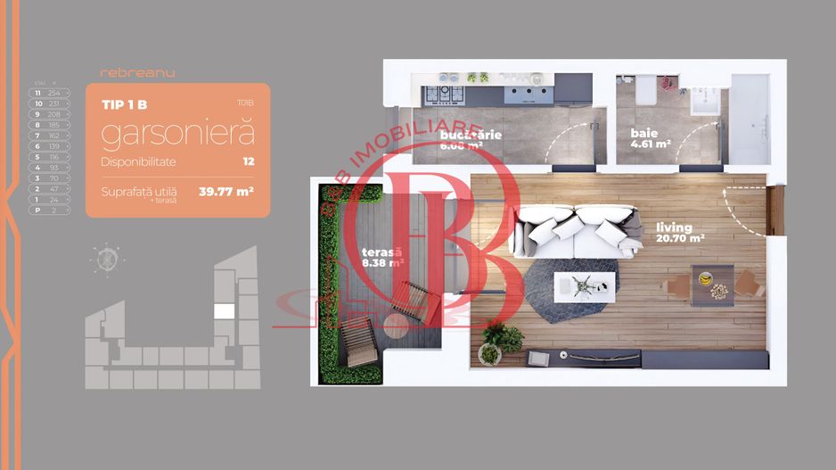 Garsoniera decomandata–Titan Liviu Rebreanu-Sector 3 - Schiță 3