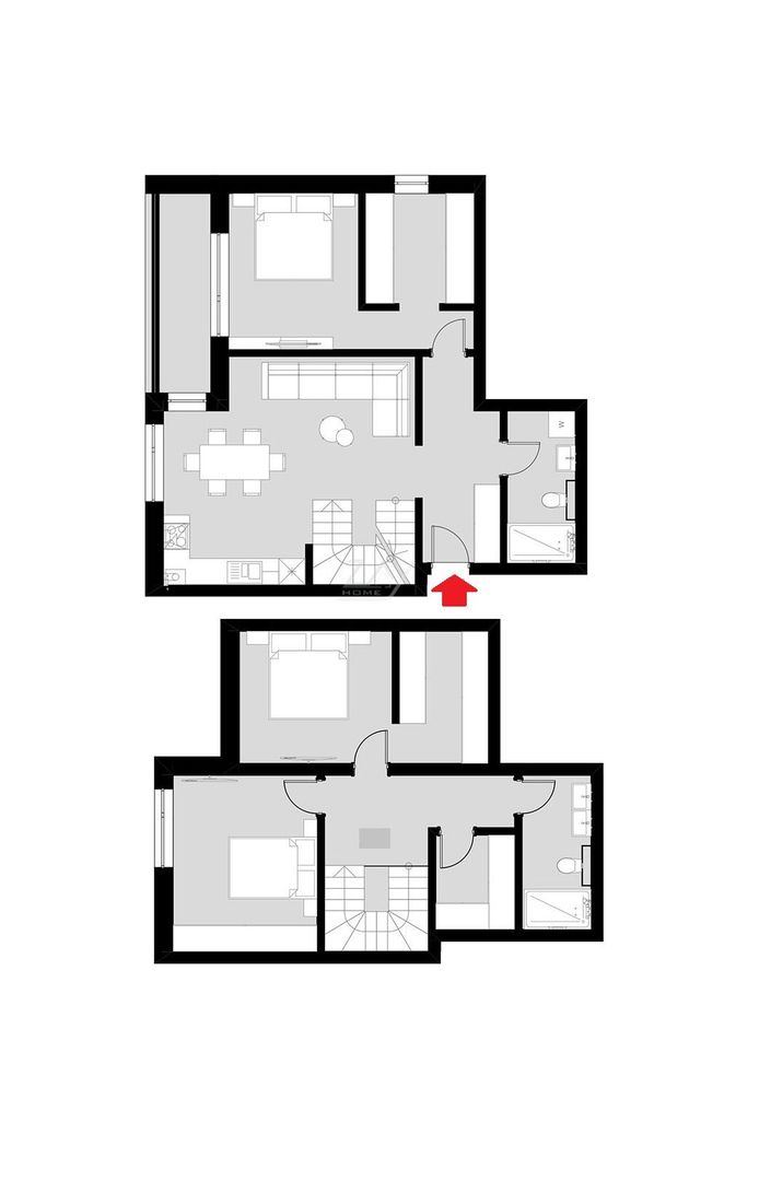 Ap pe 2 niveluri. 4 camere, 2 bai. 2 locuri de parcare. - Poză 18