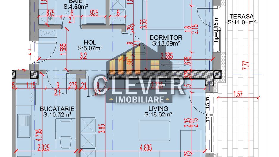 2 camere Pallady,  63 mp | Terasă 11 mp | Bucătărie separată - Poză 2