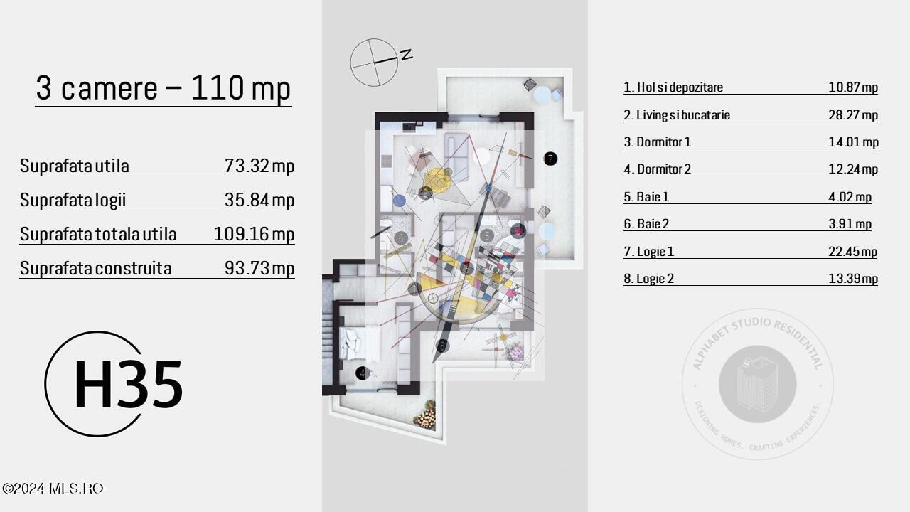 HELIADE INTRE VII - 3 CAMERE 110 MP, TERASA 36 MP, ETAJ 4, NZEB! - Poză 6